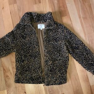 leopard print teddy jacket